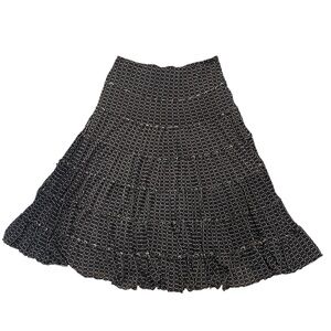 Studio M Black and White Tiered Midi Skirt